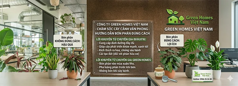 Hướng dẫn bóng phân đúng cách cây cảnh văn phòng